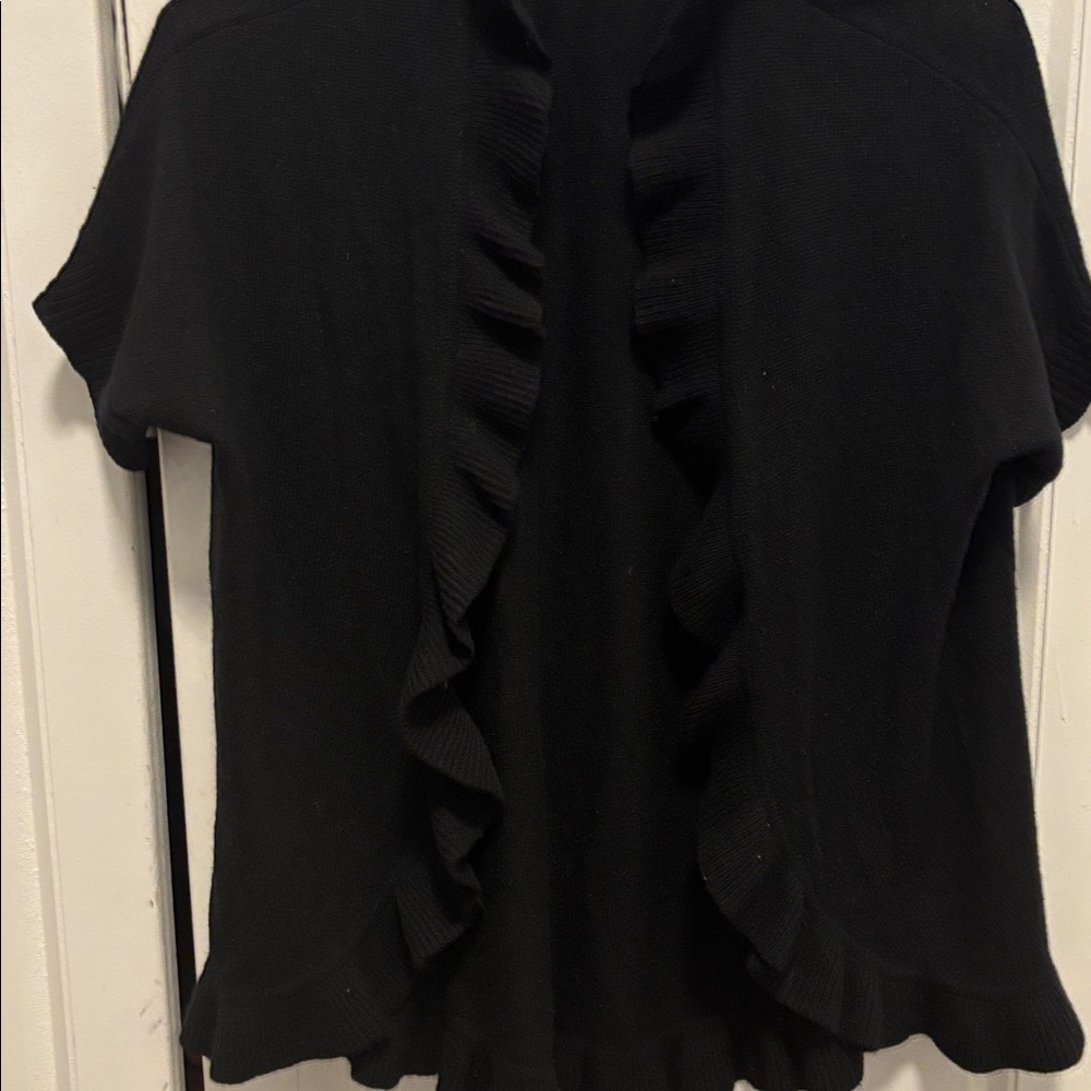 Black Ruffled Women's Top - Picture 4 of 5